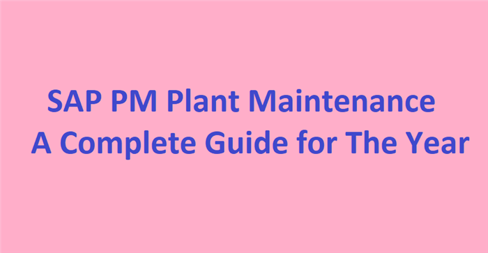 SAP PM Plant Maintenance: A Complete Guide for The Year